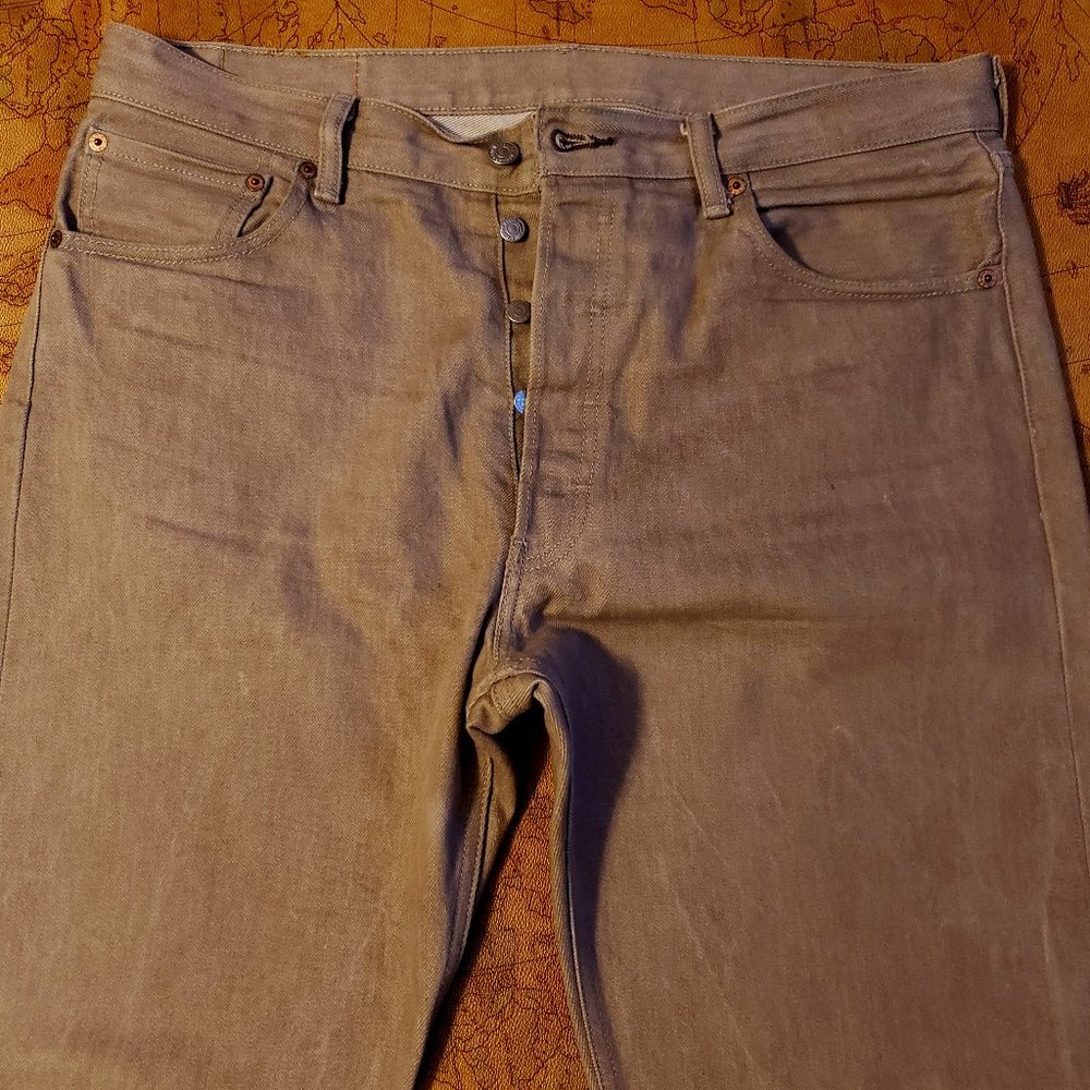 Levi's 501 Original Shrink to Fit Men's Jeans Light Brown W36 L32